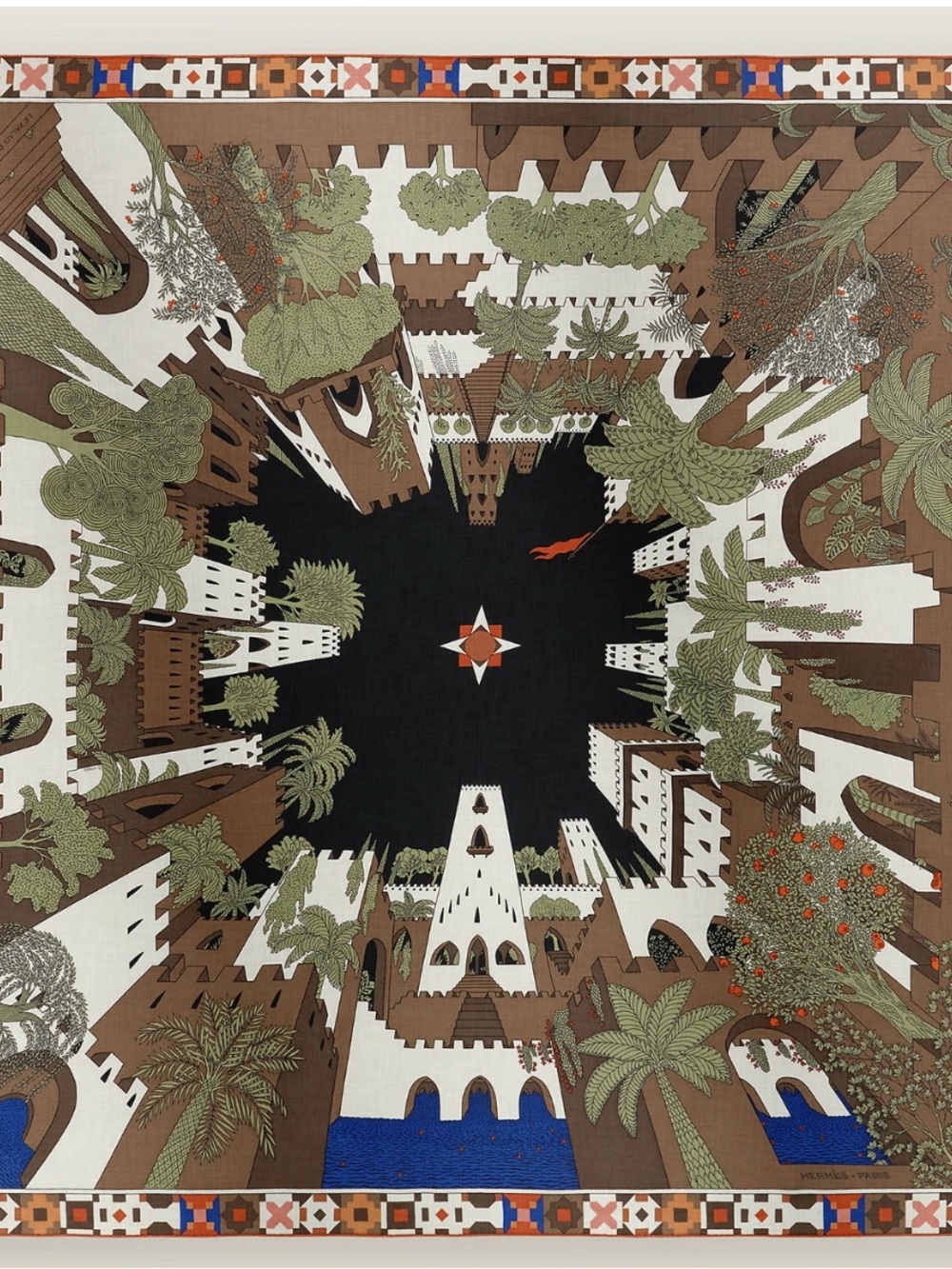 NEW in Box HERMÈS Le Palais des Quatre Vents  Shawl 140 Scarf